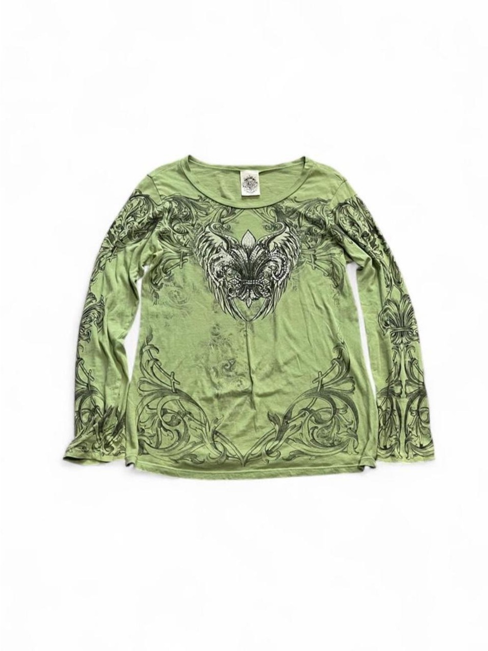 Y2K Bling Fluer De Lis & Wings Long Sleeve T-Shirt